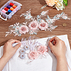  2Pcs 2 Styles 3D Flower Pattern Polyester Embroidered Lace Appliques DIY-NB0010-99-3