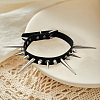 Punk Rock Style Alloy Spiked Cone Rivet Imitation Leather Chocker Necklaces NJEW-WH20011-10P-01-3