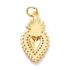 Rack Plating Brass Micro Pave Cubic Zirconia Pendants KK-K270-22G-2