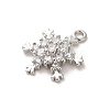 Christmas Theme Brass Micro Pave Cubic Zirconia Charms KK-P278-06P-2