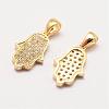 Brass Micro Pave Grade AAA Cubic Zirconia Charms ZIRC-G090-42G-NR-1