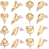 16Pcs 4 Styles Brass Micro Pave Cubic Zirconia Stud Earring Findings KK-BBC0018-64-1
