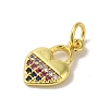 Real 18K Gold Plated Brass Pave Cubic Zirconia Pendants KK-M283-08F-02-2