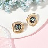 Paua Shell & Brass Stud Earrings for Women EJEW-JE07473-2