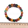 Dyed Natural Multi-Color Agate Beaded Stretch Bracelets for Women Men BJEW-M049-09A-5