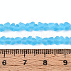 Frosted Transparent Glass Beads Strands GLAA-N016-4mm-06-4
