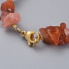 Natural Red Agate/Carnelian Chip Beaded Bracelets BJEW-JB04933-05-3