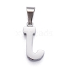 Non-Tarnish 304 Stainless Steel Letter Pendants STAS-H127-J-P-2