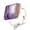 Natural Banded Agate Adjustable Rings RJEW-H240-01S-11-2