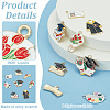 48Pcs 8 Styles Graduation Season Alloy Enamel Pendants ENAM-PH0002-85-4