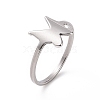 Non-Tarnish 201 Stainless Steel Butterfly Finger Ring for Women RJEW-J051-29P-1