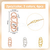 GOMAKERER 6Pcs 3 Colors 925 Sterling Silver S-Hook Clasps FIND-GO0001-44B-2