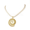 304 Stainless Steel Vortex Pendant Twisted Nylon Cord Necklaces for Women NJEW-JN06453-2