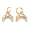 Rack Plating Brass Micro Pave Clear Cubic Zirconia Charms KK-D097-06G-1