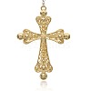 Alloy Rhinestone Cross Big Pendants RB-J109-28G-2