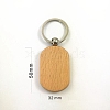 Undyed Wooden Keychains WOCR-PW0001-176-17-1