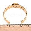 304 Stainless Steel Leaf Cuff Bangle Making STAS-F366-12C-G-2