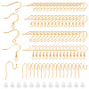 Beebeecraft 100Pcs 5 Style Brass Earring Hooks KK-BBC0012-33-1