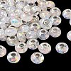Transparent Resin Rondelle European Beads RESI-S023-02-2