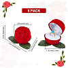DELORIGIN Flocking Plastic Rose Finger Ring Boxes CON-DR0001-01-2