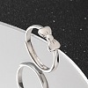 925 Sterling Silver Bowknot Adjustable Rings for Women RJEW-R008-02S-05-1