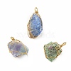 Rough Raw Natural Gemstone Pendants PALLOY-JF01451-1