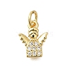 Rack Plating Brass Micro Pave Cubic Zirconia Pendants ZIRC-F142-22G-1