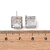 Brass Micro Pave Clear Cubic Zirconia Stud Earrings EJEW-C174-02B-P-5