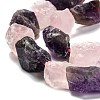 Rough Raw Natural Rose Quartz & Amethyst Beads Strands G-J388-04-2