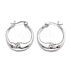 Brass Micro Pave Clear Cubic Zirconia Hoop Earrings EJEW-J101-28P-1