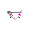 316L Surgical Stainless Steel Rhinestone Heart Nipple Rings WGE19D8-05-1