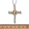 Brass Screw Cross Pendant Box Chain Necklaces for Women Men NJEW-C067-06P-5