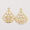 201 Stainless Steel Filigree Pendants STAS-F162-35G-2