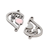 Valentine's Day 304 Stainless Steel Enamel Girll Boy Connector Charms STAS-Z078-15P-2