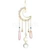 Moon & Star Brass Hanging Ornaments HJEW-TA00095-01-1