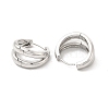 Brass Double Line Hoop Earrings for Women EJEW-E273-03P-2