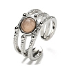 Natural Sunstone Adjustable Rings RJEW-K269-10P-02-2