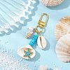 Synthetic Turquoise Chip Beads and Shell Pendant Decorations HJEW-JM02915-03-1