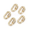 Brass Micro Pave Cubic Zirconia Screw Carabiner Lock Charms X-ZIRC-G160-22G-1