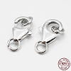 Anti-Tarnish Rhodium Plated 925 Sterling Silver Lobster Claw Clasps STER-O015-C-04-1