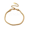 304 Stainless Steel Twisted Curb Chains Bracelets for Women BJEW-A158-02G-G-4