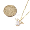 Christmas Deer Head Glass Pendant Necklaces NJEW-TA00142-3