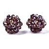 Transparent Electroplate Glass Round Woven Beads GLAA-T024-01C-B02-1