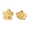 Textured Flower Ion Plating(IP) 304 Stainless Steel Stud Earrings for Women EJEW-L287-030G-2