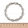 304 Stainless Steel Rhombus Link Chain Bracelets for Women Men BJEW-F488-66P-5