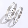 2Pcs 2 Style Stainless Steel Hinged Bangles for Women QR1999-2-2