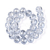 Electroplate Transparent Glass Round Beads Strands EGLA-T029-8mm-12T-07-2