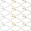  12Pcs 3 Colors Brass Box Chain Slider Bracelet Making KK-NB0001-79-1