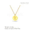 Stylish Stainless Steel Flat Round Gemini Zodiac Pendant Necklaces for Women's Daily Wear UA3158-1-3