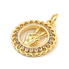 Brass Micro Pave Clear Cubic Zirconia Pendants KK-U007-01G-04-2